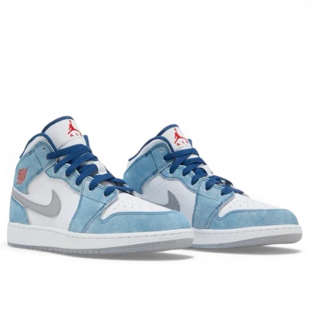 Nike Air Jordan 1 OG Kids Blue and White Sneakers